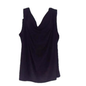 2/25 Penningtons Black Cowl Neck Draped Sleeveless Blouse